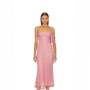 Bardot Pink Floral Mesh Dress